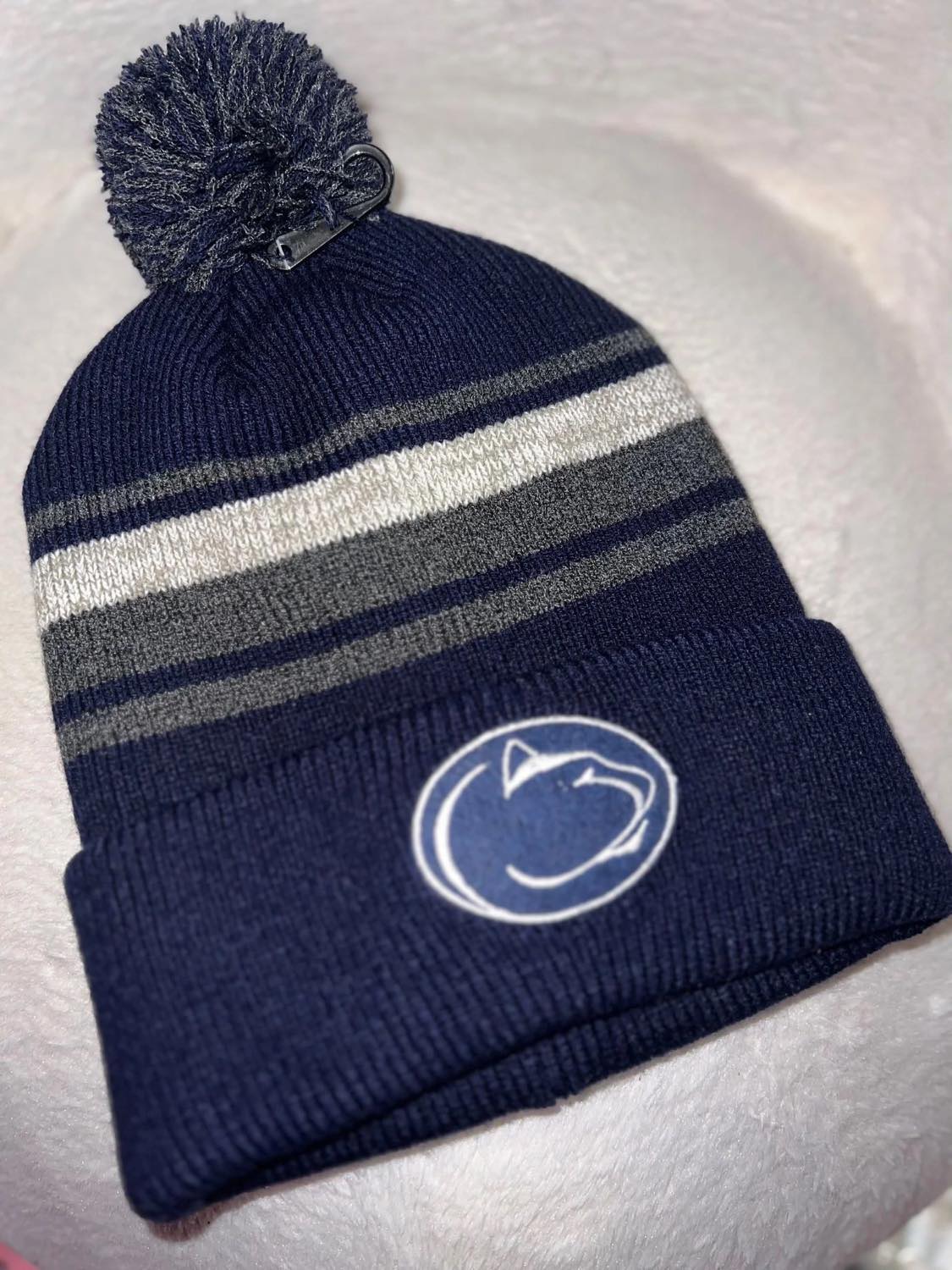 College Football - Faux Fur Pom Beanies
