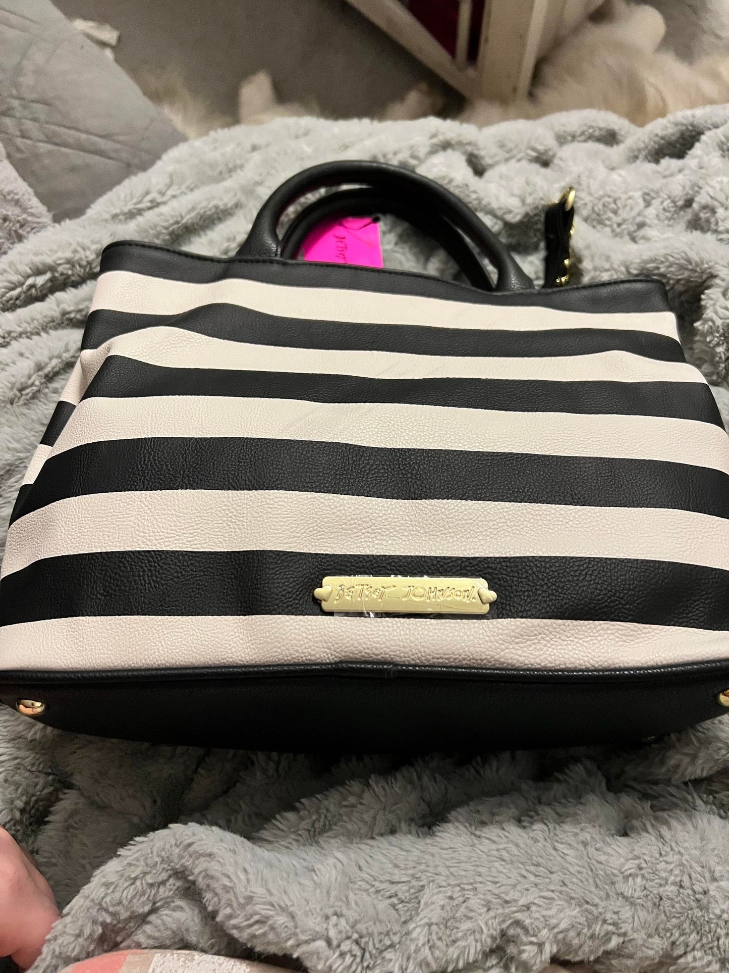 Betsy Johnson Striped Bow Handbag