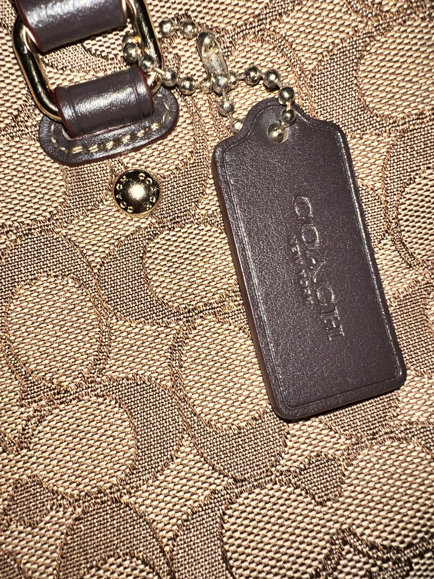 Coach - Zip Top Leather / Canvas Tote