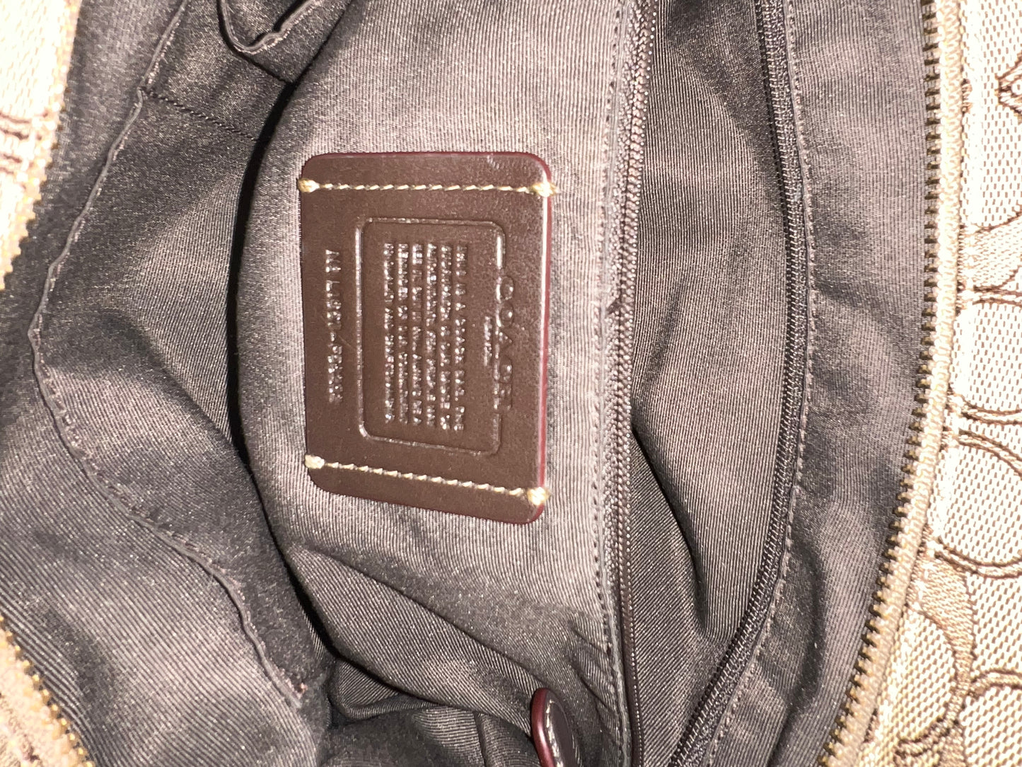 Coach - Zip Top Leather / Canvas Tote