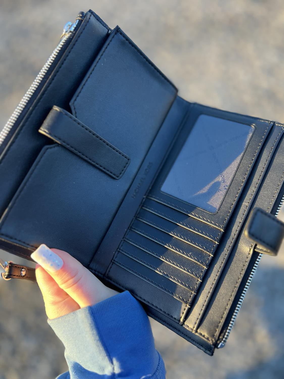 MK - Metallic Logo Smartphone Wallet / Wristlet