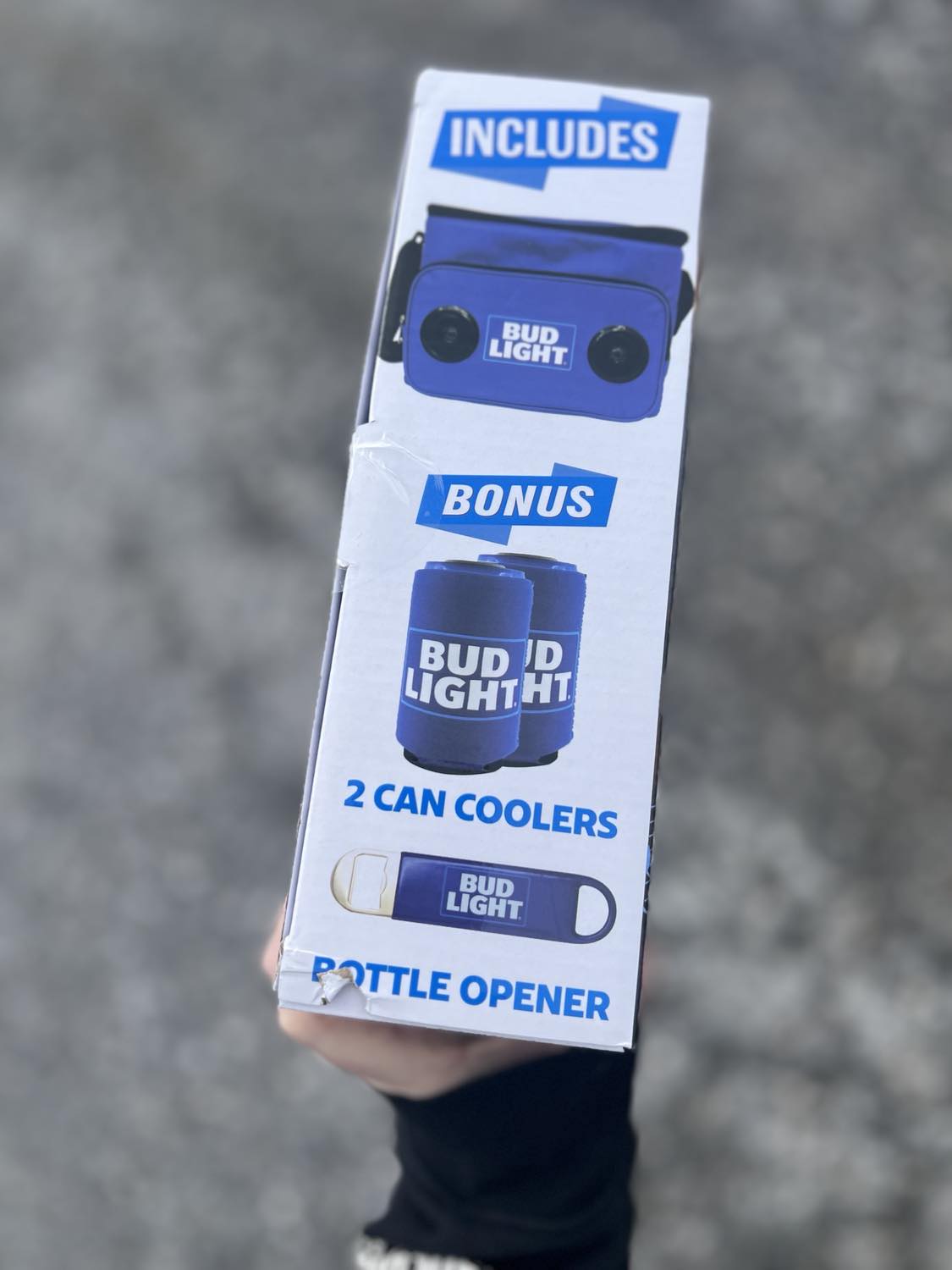 Bud Light Bluetooth Cooler, 2 Can Coolers & a Bottle Opener