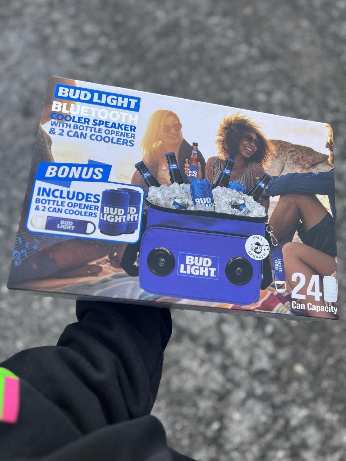 Bud Light Bluetooth Cooler, 2 Can Coolers & a Bottle Opener