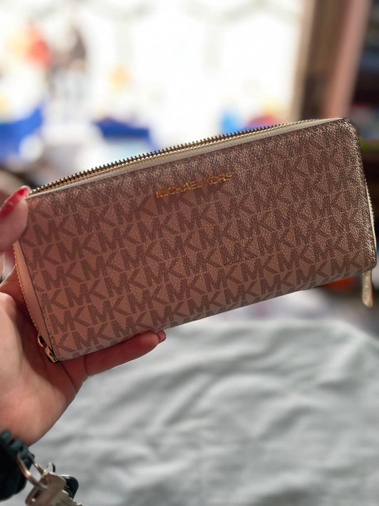 MK - Large Zip Monogram Wallet